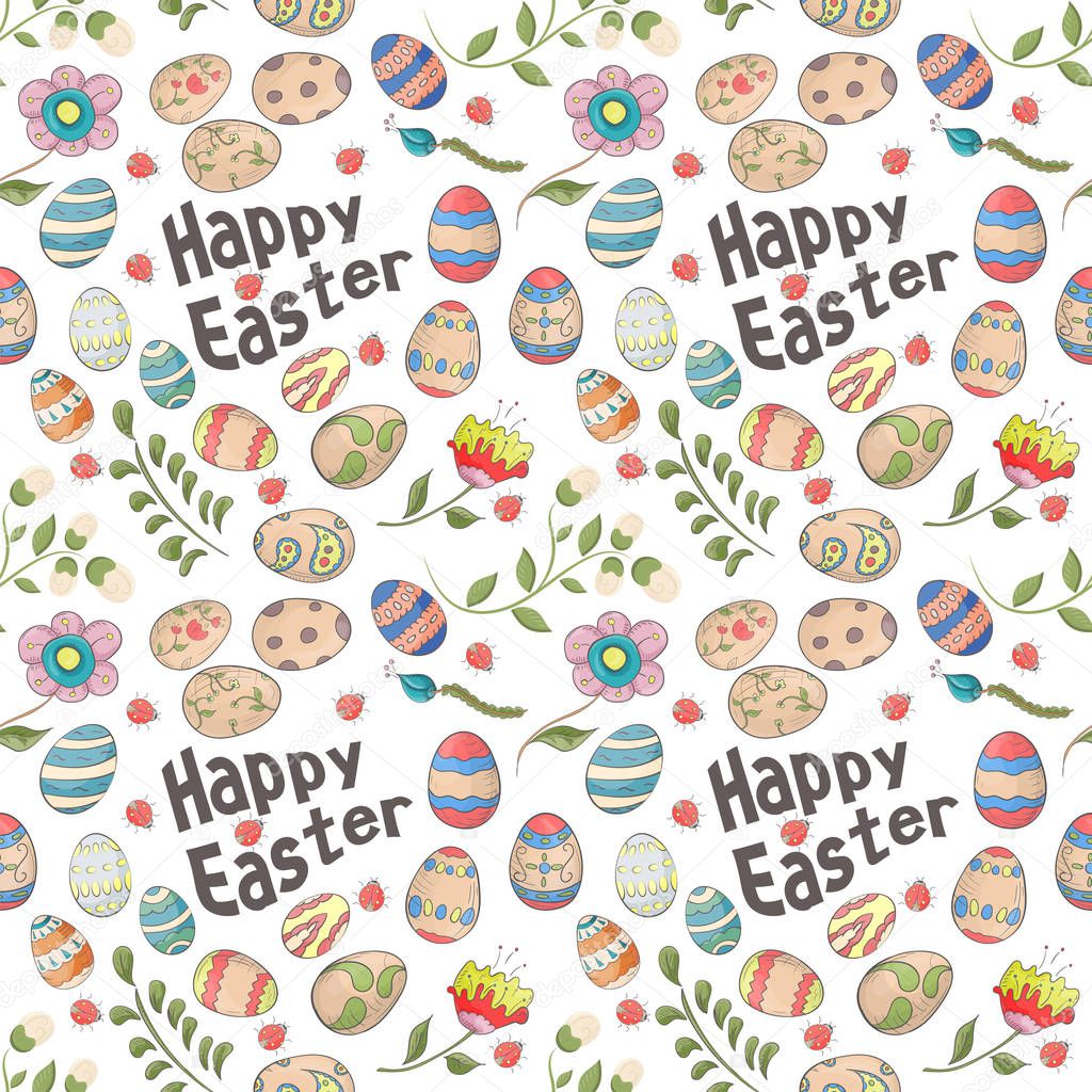 Easter 9 holiday seamless illustration pattern color drawings de