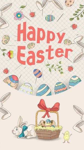 Easter holiday banner illustration with an inscription for congr — Stock Vector