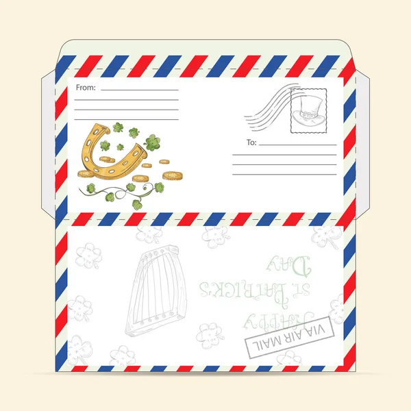 Design de um layout pronto para impressão de um envelope de correio para greetin — Vetor de Stock