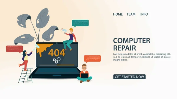 Έννοια 404 Λάθος Σχεδιασμός Σελίδας Οθόνη Φορητού Υπολογιστή Λάθος Μικροί — Διανυσματικό Αρχείο