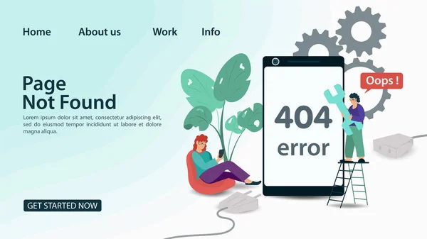 Banner Oops 404 Σφάλμα Σελίδα Δεν Βρέθηκε Προβλήματα Σύνδεσης Στο — Διανυσματικό Αρχείο