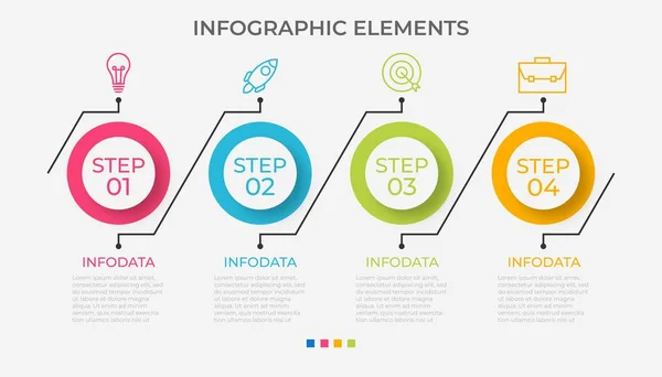 Präsentation Geschäftsinfografik Vorlage mit 4 Optionen — Stockvektor