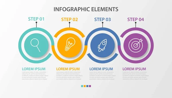 Plantilla de infografía empresarial de presentación con 4 opciones — Vector de stock