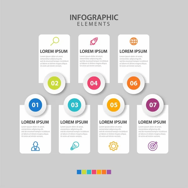 Παρουσίαση επιχειρηματικό infographic πρότυπο με 7 επιλογές — Διανυσματικό Αρχείο