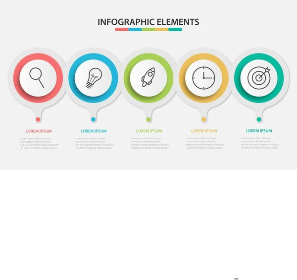 Plantilla de infografía empresarial de presentación con 5 opciones — Archivo Imágenes Vectoriales