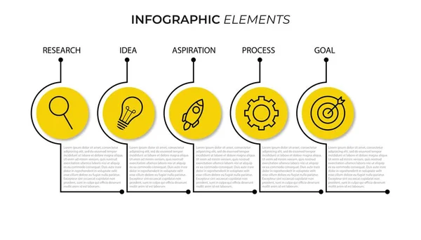 Präsentation Geschäftsinfografik Vorlage mit 5 Optionen — Stockvektor