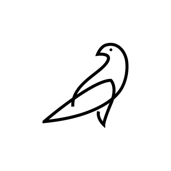 Vogel Einfache Linie Umriss Logo Design Vektor — Stockvektor