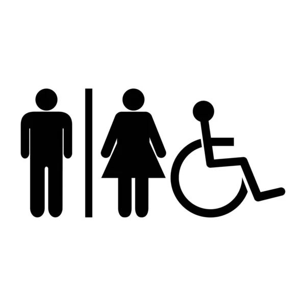 Gender Icon Man Woman Icon Isolated Minimal Design Toilet Line — Stock Vector