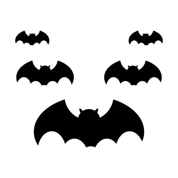 Icono Silhouette Bat Symbol Halloween Ilustración — Vector de stock