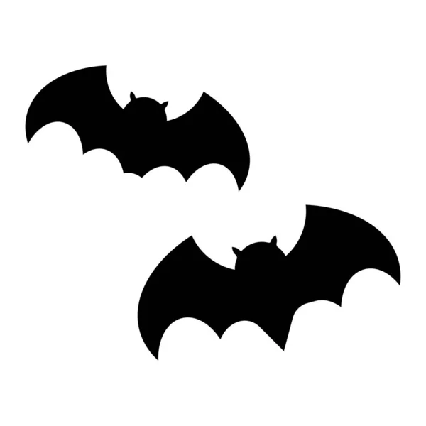 Icono Silhouette Bat Symbol Halloween Ilustración — Vector de stock