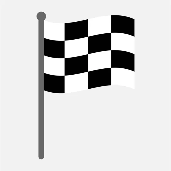 Menyelesaikan Bendera Ikon Vektor Datar Simbol Hitam Sederhana Pada Latar - Stok Vektor