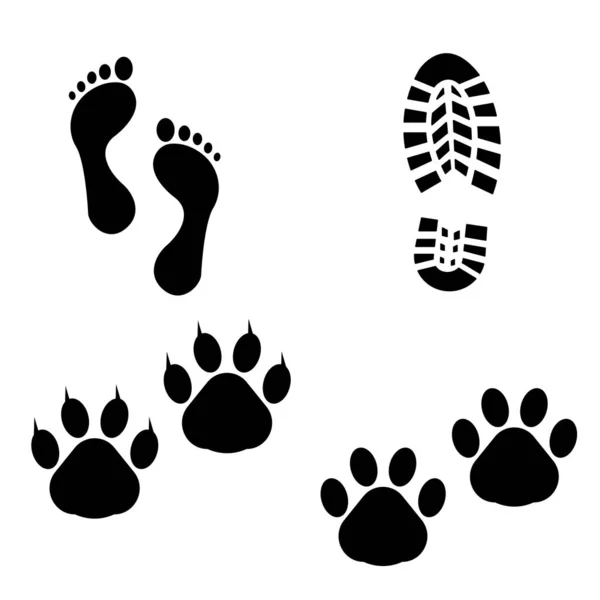 Vector Image Collection Footprints — Stock Vector