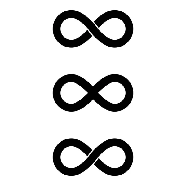Endlosschleife Logo Symbol Schwarz Weiß Vektorillustration — Stockvektor
