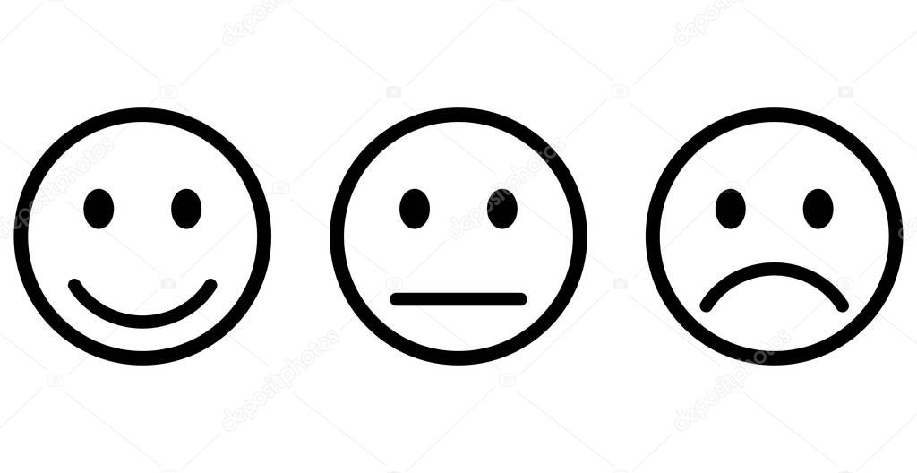 Smiley icon outline set vector