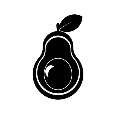 Avokadonun vektör simgesi. Düz dizaynlı Avokado meyvesi. Vektör illüstrasyonu