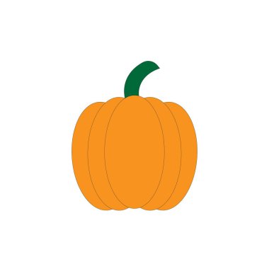 Pumpkin - squash for Halloween or Thanksgiving flat vector color icon for apps and websites clipart