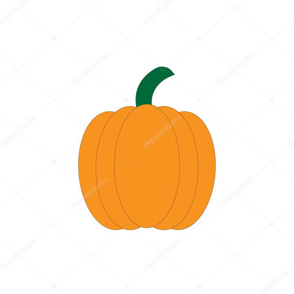 Pumpkin - squash for Halloween or Thanksgiving flat vector color icon for apps and websites