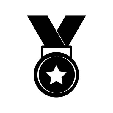 Altın madalya beyaz arka planda izole edilmiş. Birincilik için altın madalya. Altın madalya düz simge