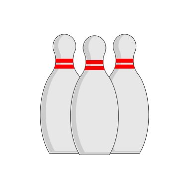 Bowling ikonu. Bowling vektör simgesinin düz çizimi. Bowling sembolü
