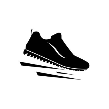 Koşu ayakkabısı ikonu tasarımı. Düz stil dizayn edilmiş spor ayakkabı ikonu. Vektör illüstrasyonu.