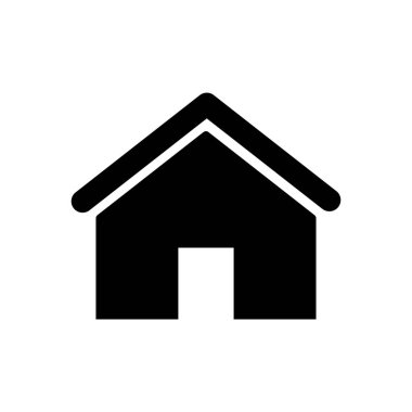 Ev simgesi şablonu siyah renk düzenlenebilir. Beyaz arka planda izole edilmiş ev sembolü işareti. Grafik ve web tasarımı için basit logo vektör çizimi.