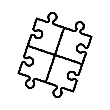 Düz stil ile uyumlu bulmaca simgesi. Beyaz izole edilmiş arka planda yapboz anlaşma vektör illüstrasyonu. İşbirliği çözüm iş kavramı.