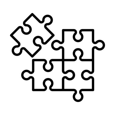 Renkli yapboz vektörü, dört parça izole