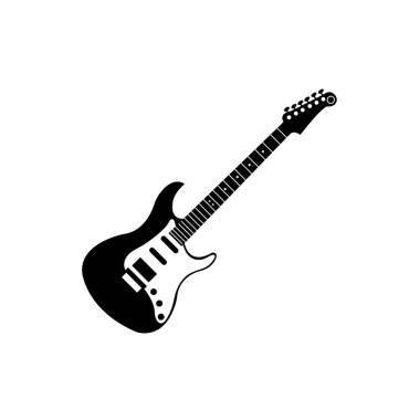Elektro gitar düz vektör çizimi. Rock müzik enstrümanı