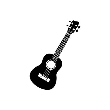 Gitar simge vektör, beyaz zemin üzerine akustik müzik aleti işaret göl kenarında. Grafik tasarım, logo, Web sitesi, sosyal medya, kullanıcı arabirimi, trendy düz stil mobil uygulaması