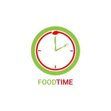 Yemek saat simgesi Logo tasarım öğesi