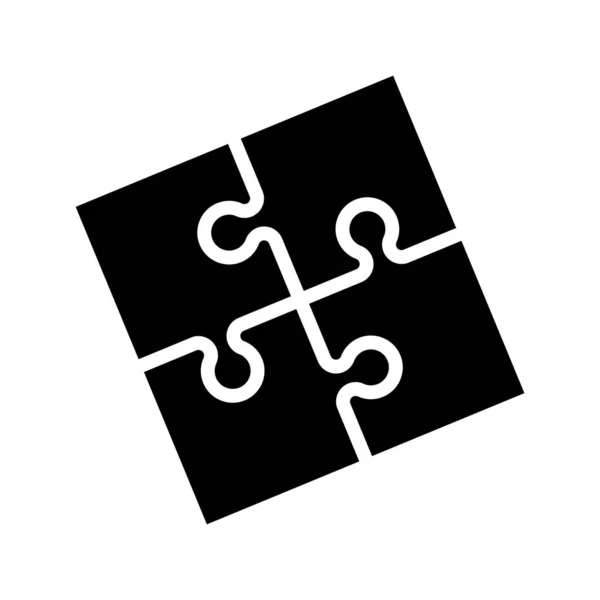 Puzzle Συμβατό Εικονίδιο Επίπεδο Στυλ Εικονογράφηση Διάνυσμα Συμφωνίας Jigsaw Λευκό — Διανυσματικό Αρχείο
