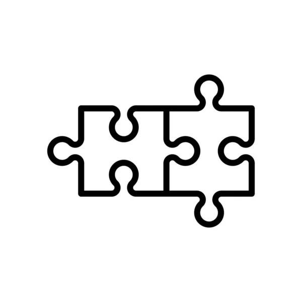 스타일의 아이콘 Jigsaw Agreement Vector Illustration White Isolated Background 해결책 — 스톡 벡터