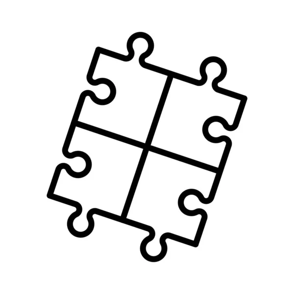 스타일의 아이콘 Jigsaw Agreement Vector Illustration White Isolated Background 해결책 — 스톡 벡터