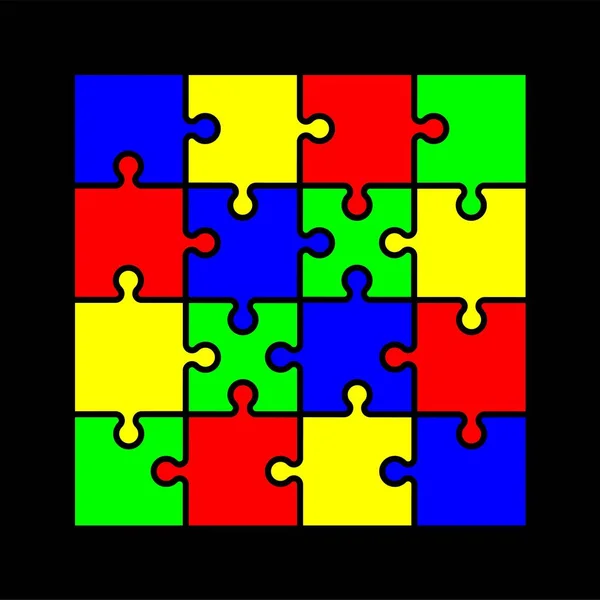 Światowy Dzień Świadomości Autyzmu Kolorowe Puzzle Wektor Tle Symbol Autyzmu — Wektor stockowy