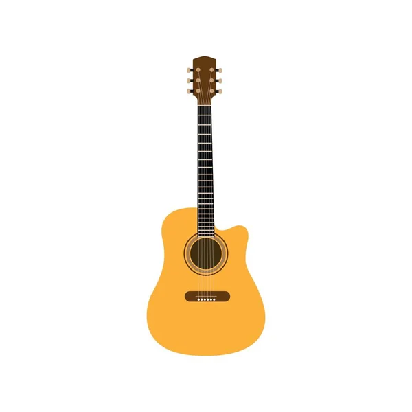 Guitar Icon Vector Acoustic Musical Instrument Sign Isolated White Background — Stock Vector