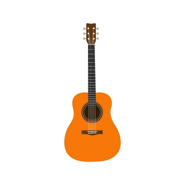Vektor Ikon Gitar Tanda Instrumen Musik Akustik Diisolasi Pada Latar - Stok Vektor