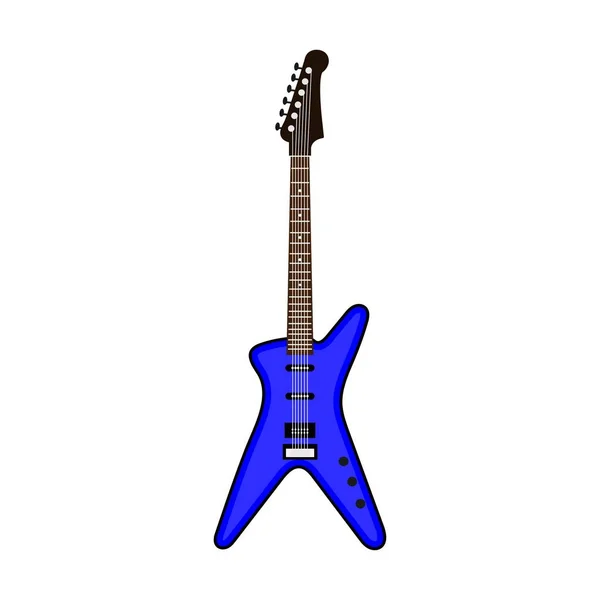 Elektrisk Gitarr Platt Vektor Illustration Rockmusikinstrument — Stock vektor