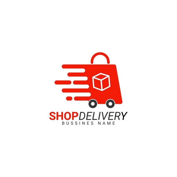 Shop Leverans Logotyp Mall Design Vektor — Stock vektor