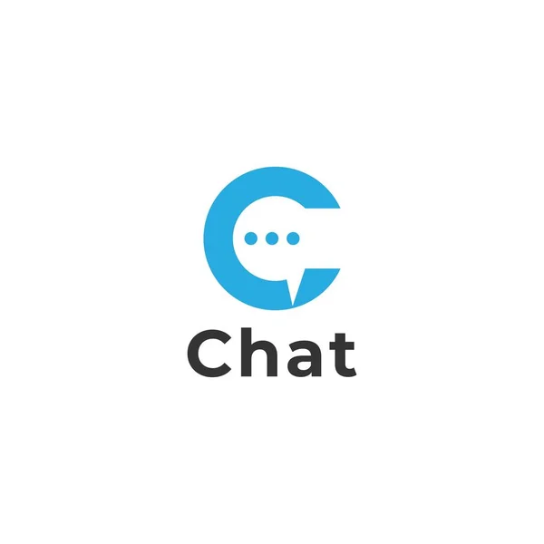 Chat Lettera Logo Modello Design — Vettoriale Stock