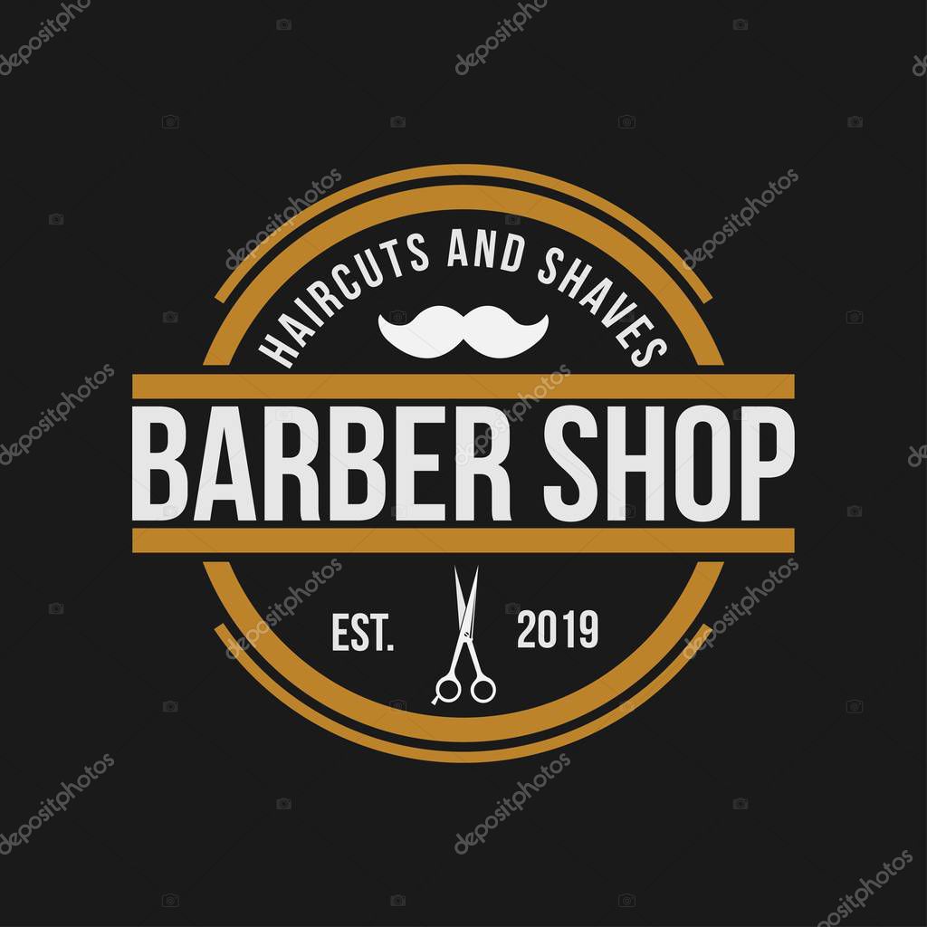 Barbershop logo design template vector