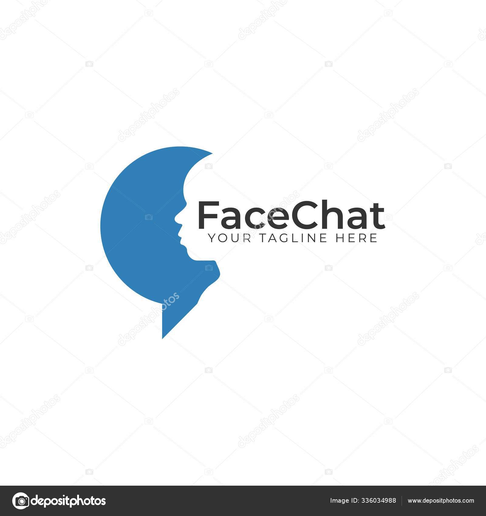 Face Chat Logo Design Vector Illustration Vector Image By C Adiheri Vector Stock
