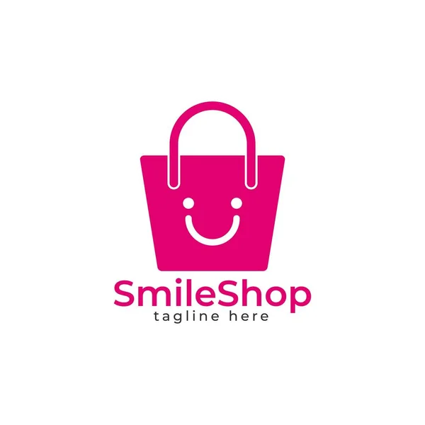Happy Shopping Için Basit Bir Modern Simgesel Logo Simge — Stok Vektör
