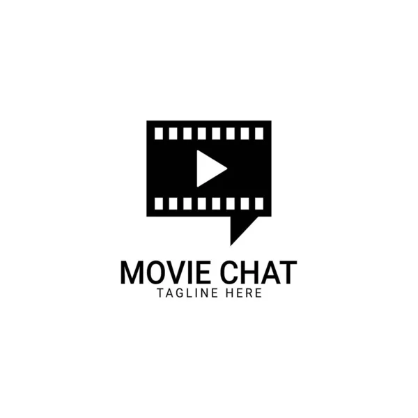 Movie Talk Logo Modello Progettazione Vettoriale — Vettoriale Stock