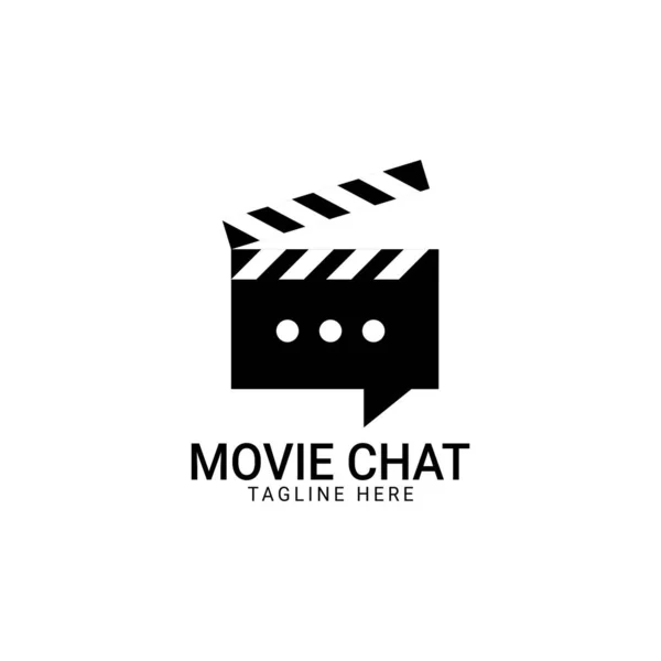 Movie Talk Logo Modello Progettazione Vettoriale — Vettoriale Stock