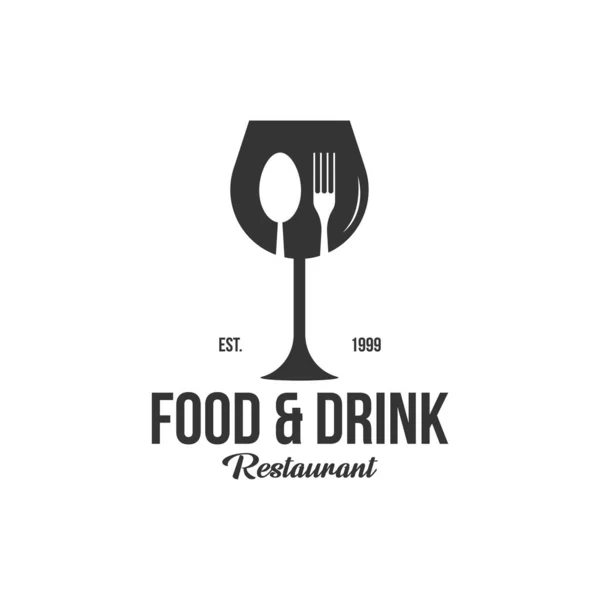 食品和饮料简单平面标志设计矢量插图图标元素 — 图库矢量图片
