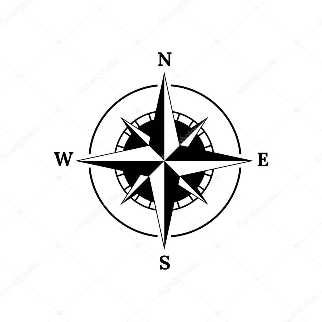 Compass logo, icon and symbol. illustration template design