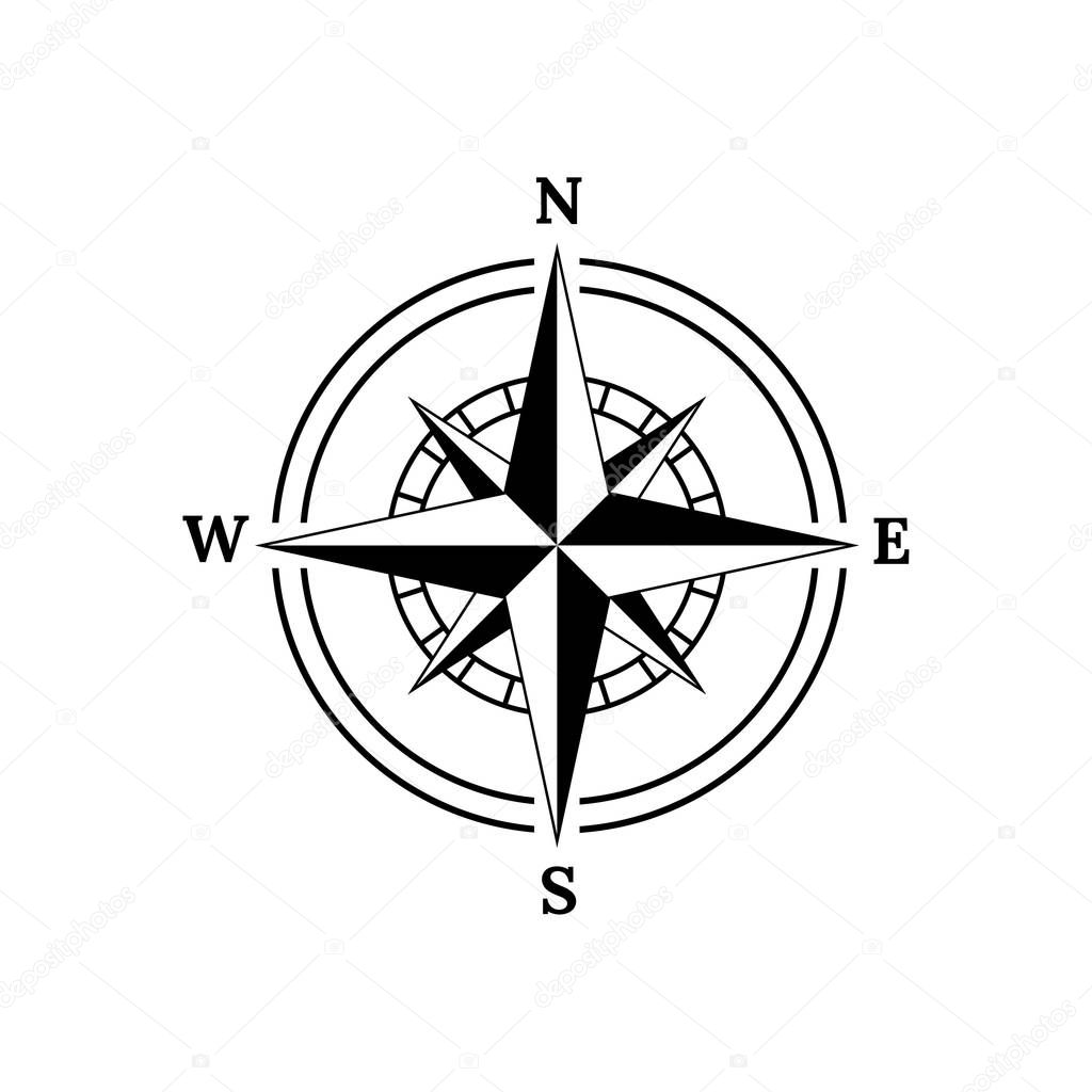 Compass logo, icon and symbol. illustration template design