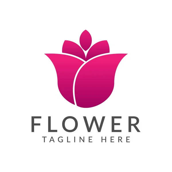 Piękno Lotos Kwiat Logo Projekt Szablon — Wektor stockowy