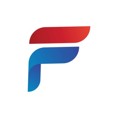 F harfi logo tasarım şablonu elementleri