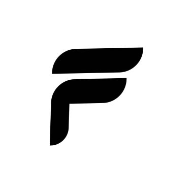 F harfi logo tasarım şablonu elementleri